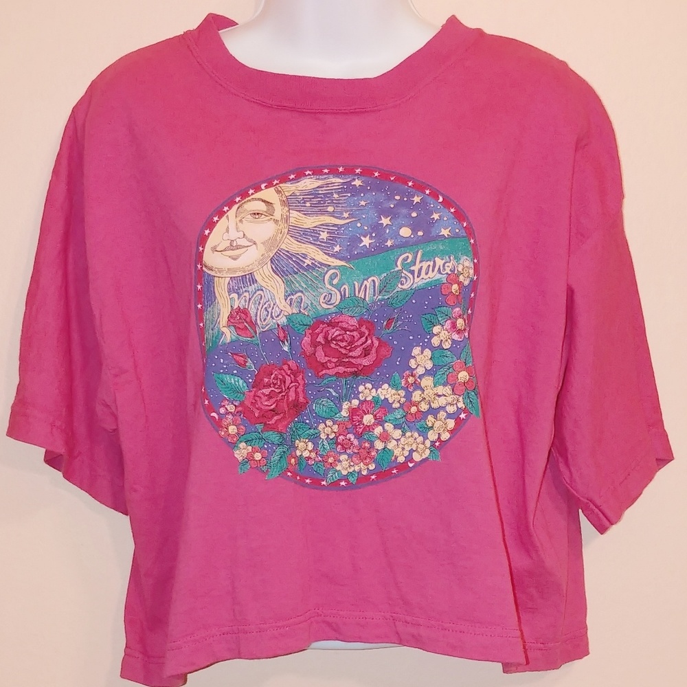 3/$18 Bonjour vintage crop top one size